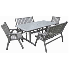 Ensemble de meubles jardin / jardin Meranti - Table + chaise et banc